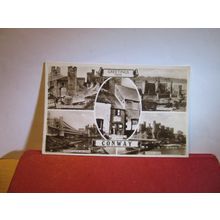 multiview, CONWAY, WALES unused vintage postcard c.1953 CONWY =