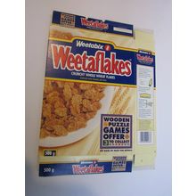 Weetabix 1993 Weetaflakes Cereal Box Wooden Puzzle Games Offer