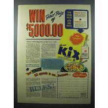 1940 Kix Cereal Ad - Win a First Prize of $5,000.00