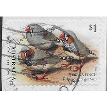 AUS 2018 $1.00 (S/A) 'BIRDS -FINCHES -ZEBRA' ON PAPER FINE USED (EBID25-881)