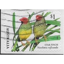 AUS 2018 $1.00 (S/A) 'BIRDS -FINCHES - STAR' ON PAPER FINE USED (EBID26-021)