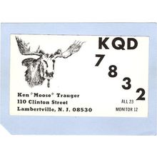 New Jersey Lambertville QSL Card KQD7832 Ken Moose Trauger 110 Clinton St ~1155