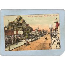 New York Coney Island Amusement Park Postcard Part Of Surf Ave Coney Islan~362