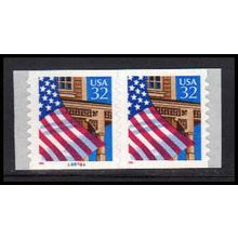 2915A 32c U.S. Flag Over Porch Very Fine MNH CNP Left 88888A P/UL PA1806