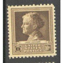 878 10c Jane Addams Fine MNH GA0339