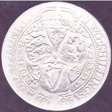 1896 Great Britain 1 Florin (2 Shillings) Silver Coin