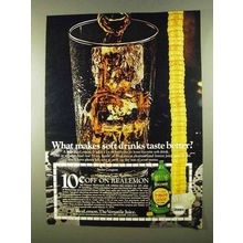 1974 ReaLemon Lemon Juice Ad - Soft Drinks Taste Better
