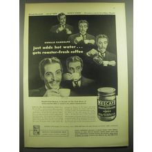 1946 Nescafe Coffee Ad - Donald Randolph just adds hot water
