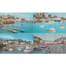 Sailing Boats on Devon Torquay Harbour 4x 1970s Postcard s