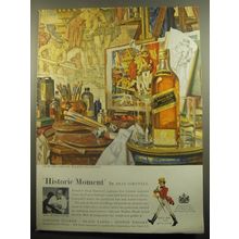 1959 Johnnie Walker Black Label Scotch Ad - Historic Moment by Dean Cornwell