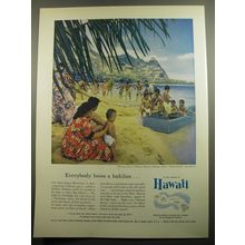 1960 Hawaii Visitors Bureau Ad - Everybody loves a hukilau