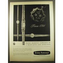 1961 Girard Perregaux Watches Ad - Highly eloquent expression of a man's love