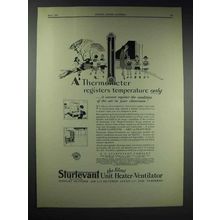 1929 Sturtevant Unit Heater-Ventilator Ad - Thermometer