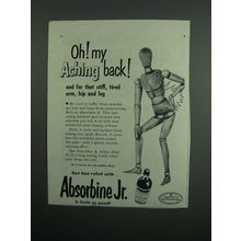 1951 Absorbine Jr. Ad - Oh! My Aching Back!