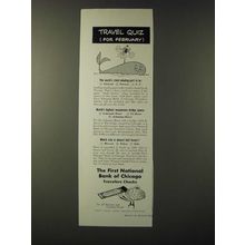 1955 The First National Bank of Chicago Ad - Travel Quiz (for February)