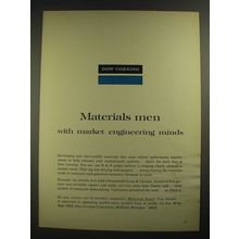 1965 Dow Corning Ad - Materials Men With Market Engineering Minds