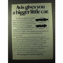 1971 Avis Rent-a-Car Ad - Gives You Bigger Little Car