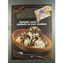 1982 Blue Diamond Almonds Ad - Sprinkle on Sundaes