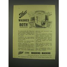 1949 Thor Washing Machine Ad - Thor washes both clothes Dishes