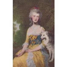 Gainsborough Mrs Robinson Old Antique Painting Rare Oilette Postcard