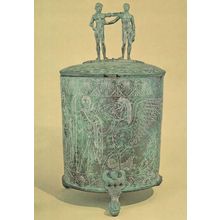 Bronze Cista Bellerophon Pegasus Scent Bottle Oil Flask Postcard