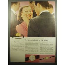 1955 Gruen Timemaster and Roslyn Watches Ad - The story in back of the Gruen