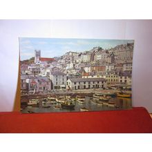 THE HARBOUR, BRIXHAM, DEVON unused vintage postcard =