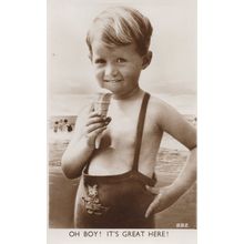 Bamforth Oh Boy Its Great Here Ice Cream Fashion Old RPC Postcard