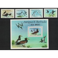 Antigua and Barbuda Noddy Gull Tern Booby Sea Birds 4v+MS 1987 MNH