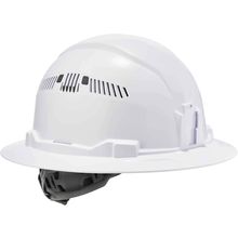 Vented Hard Hat , Full Brim Style, Ratchet Suspension, Class C, Ergodyne Skuller