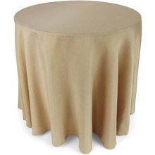 108 Inch round Natural Brown Polyester Burlap Tablecloth Faux Jute Table Cover