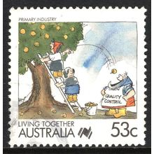 AUSTRALIA 1988: LIVING TOGETHER - 53c PRIMARY INDUSTRY USED (G4)