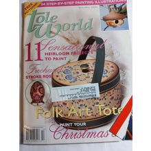 Tole World Magazine October 1998 11 Heirloom Projects to Paint, Folk Art Tote
