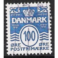 Mi 1414: 100 ø cobalt Definitive Stamp: Numeral in a Double Oval.