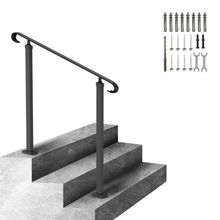 Handrails for Outdoor Steps, Fit 1-3 Steps Outdoor Stair Railing, Wrought Ir...