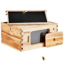 Bee Hive Deep Box Starter Kit, 100% Beeswax Coated Natural Cedar Wood, Langs...