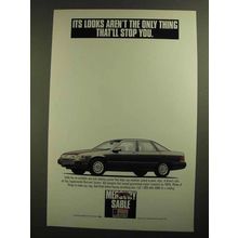 1991 Mercury Sable Car Ad - Looks Aren't the Only Thing
