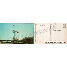 CT New London Postcard Theme Tower Ocean Beach Park w/Old Ambulance Parked~1792