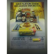 1980 Chiffon Margarine Ad - Save $1.37 on these breakfast favorites