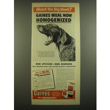 1951 Gaines Dog Food Ad - Heard the big news?