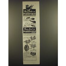 1938 Pflueger Baits and Reels Ad - They strike on Pflueger Baits