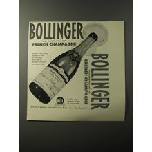 1953 Bollinger Champagne Ad - Bollinger the aristocrat of French Champagne