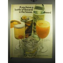 1972 Bacardi Rum Ad - If you have a bottle of Bacardi in the house, cheers!