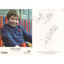 James Martin as Peter Beale Reverse Hand Signed Eastenders Card Card Photo