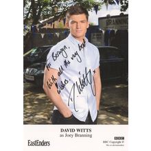 David Witts as Joey Branning Eastenders Hand Signed Cast Card Photo