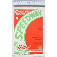 1975 Cradley Heath v Kings Lynn Speedway Programme, 3rd May