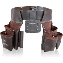 LAUTUS Oil Tanned Leather Tool Belt Rig, Carpenter, Construction, Framers, Handy