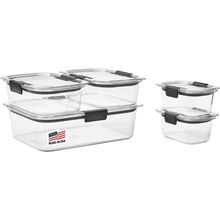 Rubbermaid Brilliance Food Storage Containers, Set of 5 (10 Pieces), Bpa-Free, L