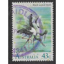 AUS 1991 43c 'BIRDS - BLACK NECKED STORK' FINE USED (EBID68-687)