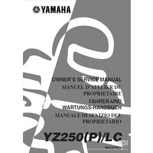 YAMAHA YZ250(P)/LC OWNERS SERVICE MANUAL MOTORCYCLE 584 PAGES ENG FRAN DEUT ITAL